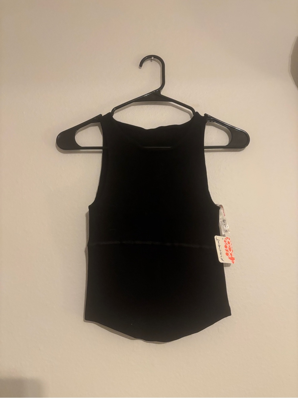 Free People Black Ribbed High-Neck Tank